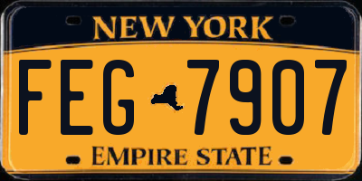 NY license plate FEG7907