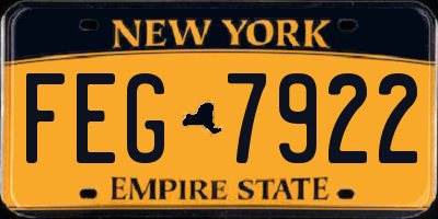 NY license plate FEG7922