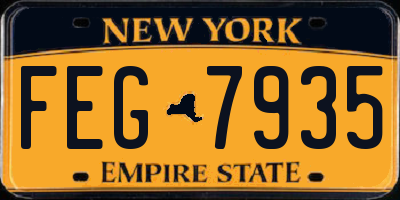 NY license plate FEG7935
