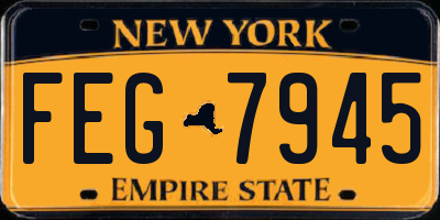 NY license plate FEG7945