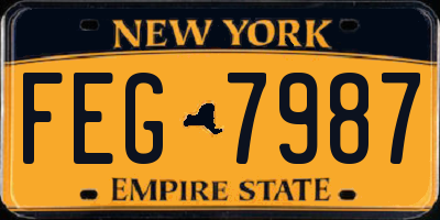 NY license plate FEG7987