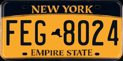 NY license plate FEG8024