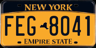 NY license plate FEG8041