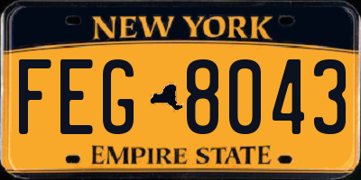 NY license plate FEG8043