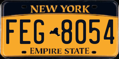 NY license plate FEG8054