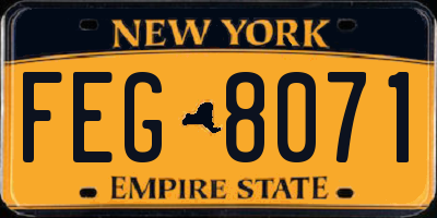 NY license plate FEG8071