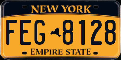 NY license plate FEG8128