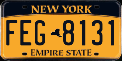 NY license plate FEG8131