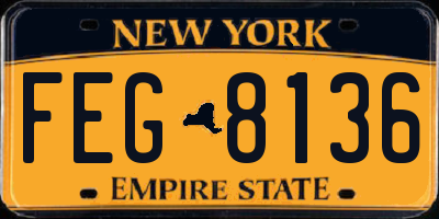 NY license plate FEG8136