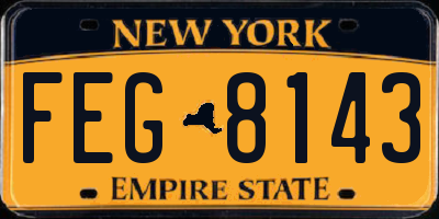 NY license plate FEG8143