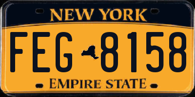 NY license plate FEG8158