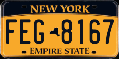 NY license plate FEG8167
