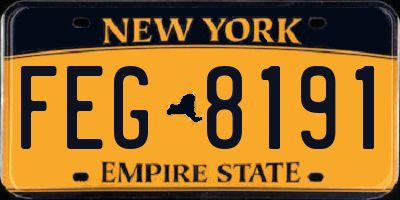 NY license plate FEG8191