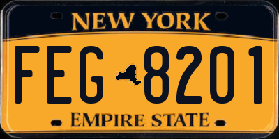 NY license plate FEG8201