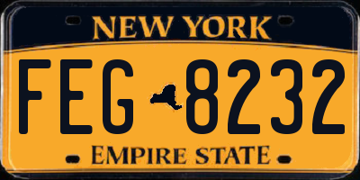 NY license plate FEG8232