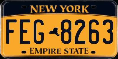 NY license plate FEG8263