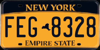 NY license plate FEG8328