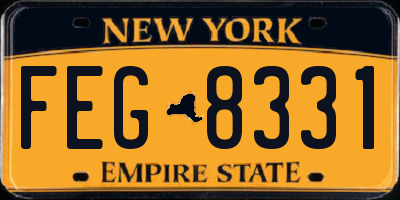 NY license plate FEG8331