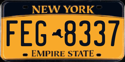 NY license plate FEG8337