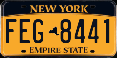 NY license plate FEG8441