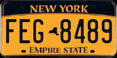 NY license plate FEG8489