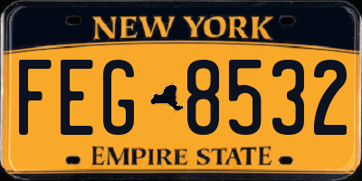 NY license plate FEG8532