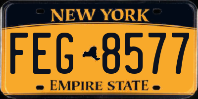 NY license plate FEG8577