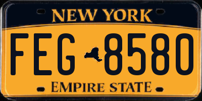 NY license plate FEG8580
