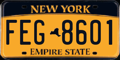 NY license plate FEG8601