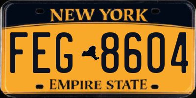 NY license plate FEG8604