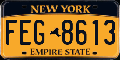 NY license plate FEG8613