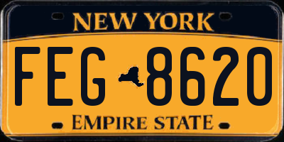 NY license plate FEG8620