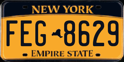 NY license plate FEG8629