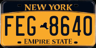 NY license plate FEG8640