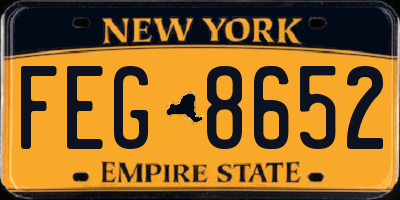 NY license plate FEG8652