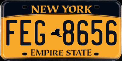 NY license plate FEG8656