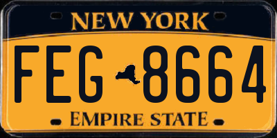 NY license plate FEG8664