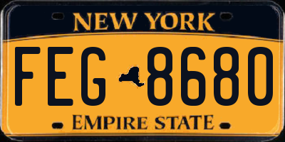 NY license plate FEG8680