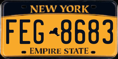 NY license plate FEG8683