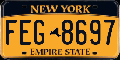 NY license plate FEG8697
