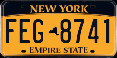 NY license plate FEG8741