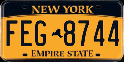 NY license plate FEG8744