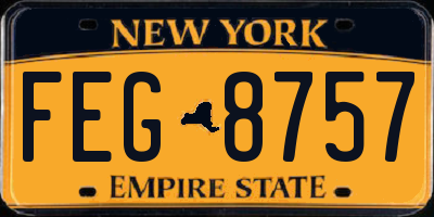 NY license plate FEG8757