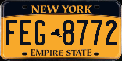 NY license plate FEG8772