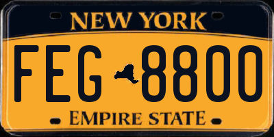 NY license plate FEG8800