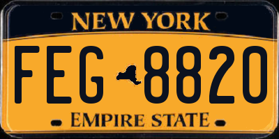 NY license plate FEG8820