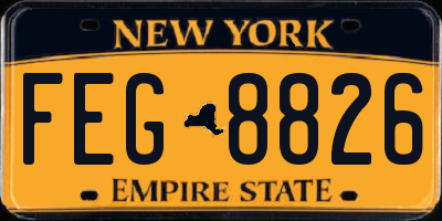 NY license plate FEG8826