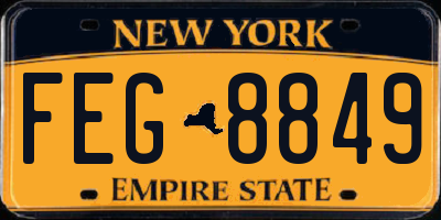 NY license plate FEG8849
