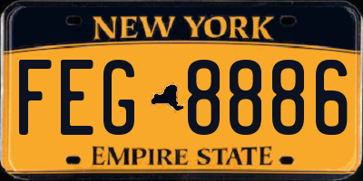 NY license plate FEG8886