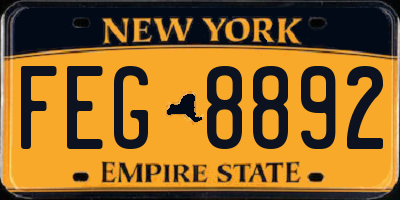 NY license plate FEG8892